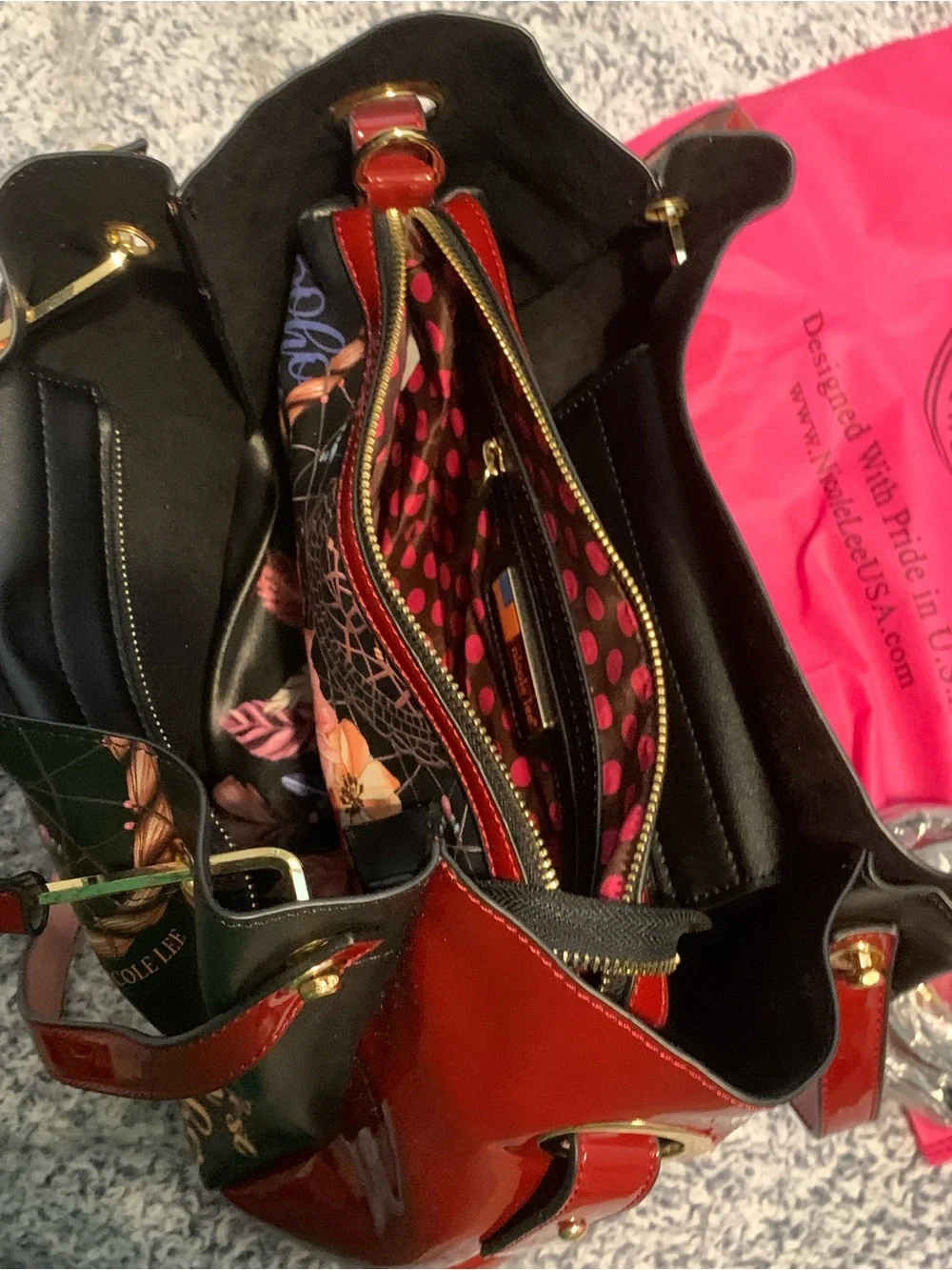 Nicole Lee Black 'Wildest Dream Catcher' Floral Dreamcatcher Satchel